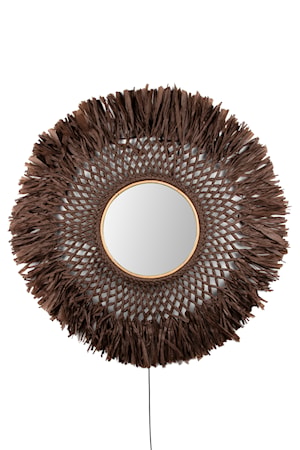 Vägglampa Boho Spegel Brun