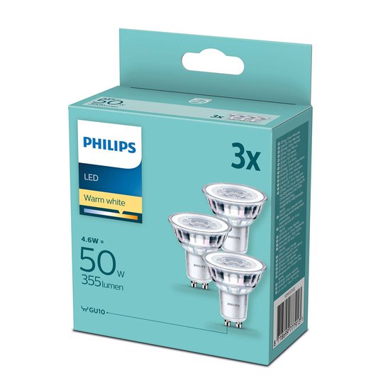 Philips LED-reflektor GU10 4,6 W 2 700 K, 3-pack