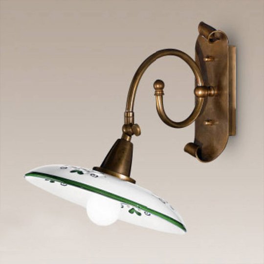 Rustik vägglampa Bassano, grön