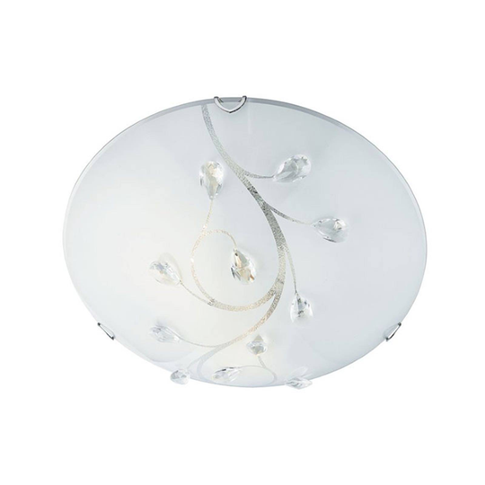 Glastaklampa Flush Flower, Ø 30 cm