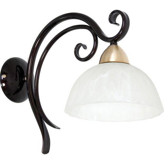 Vägglampa Aurora, glas och metall, 1 lampa