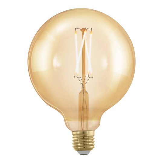 LED-globlampa E27 G125 4W 1700 K guld, dimbar