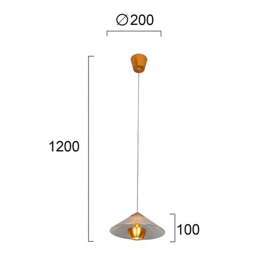 LED-hänglampa Glamour av glas, guld/klar