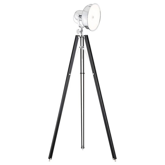 LED-golvlampa Forada trebent trä svart/krom