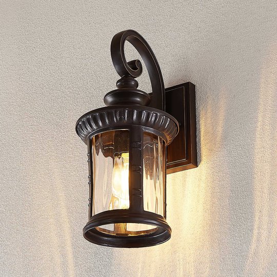 Lindby Barret utomhusvägglampa brun