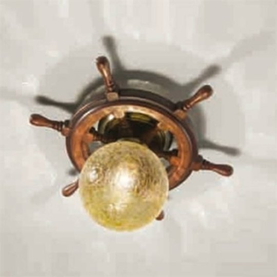 Vacker plafondlampa Timone, ambra klotglas