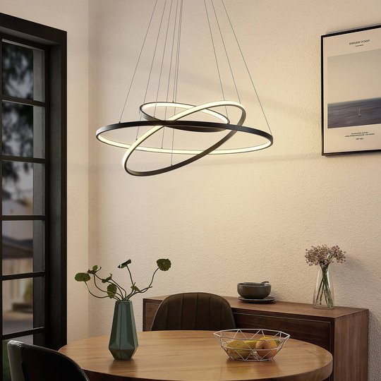 Lucande Filippa LED-pendellampa med 3 ringar