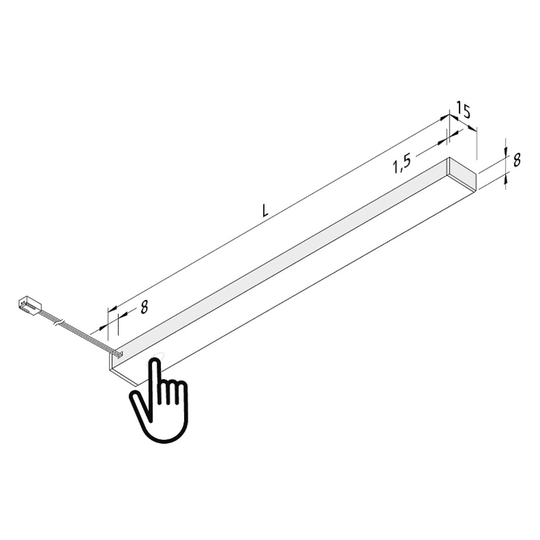 LED-bänklampa Top-Stick FMT, 3 000 K, 120 cm