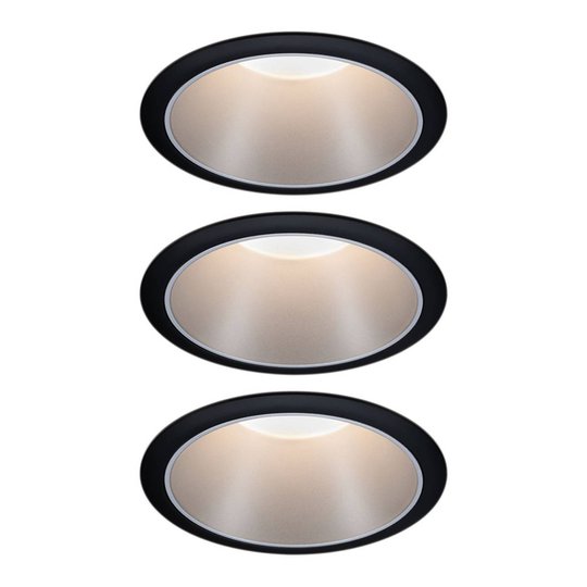 Paulmann Cole LED-spot silversvart 3-pack