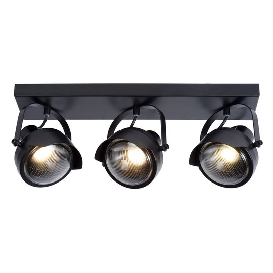 Takspotlight Cicletes, svart, 3 lampor