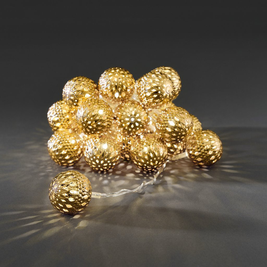 Slinga 24 metallbollar LED (Guld)