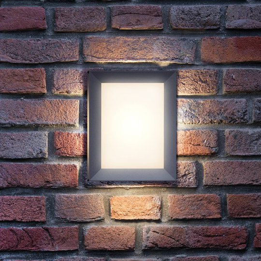 Rektangulär utomhusvägglampa Karp med LED-ljus