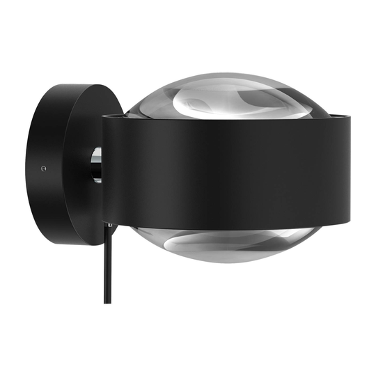 Puk Maxx Wall+ LED lins klar, svart matt/krom