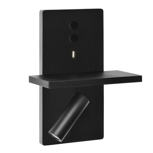 LEDS-C4 E-Lamp LED-vägglampa med spot, svart