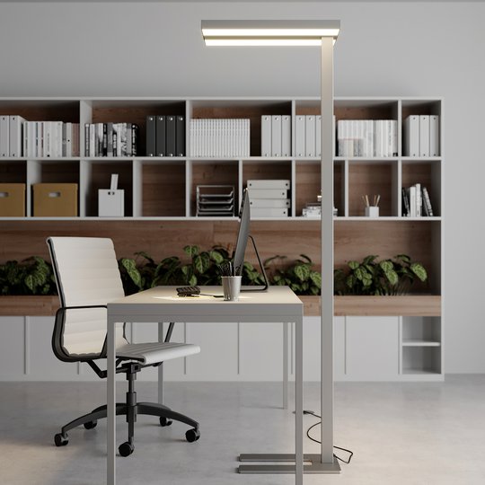 Dimbar LED-kontorsgolvlampa Logan