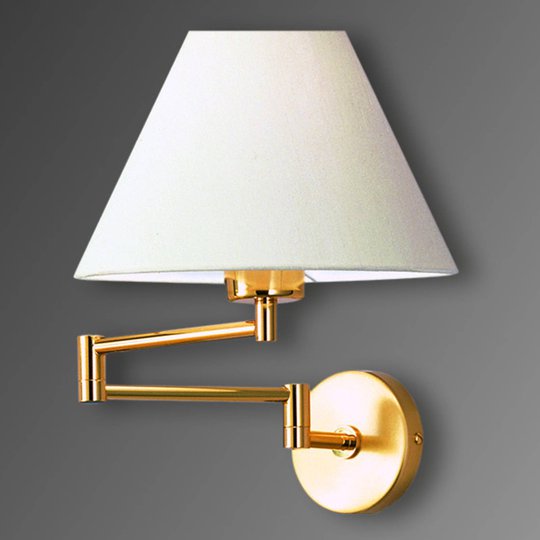 Lutbar vägglampa Livas, polerad mässing