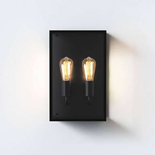 Astro Messina Twin utomhusvägglampa 2 x E27 svart