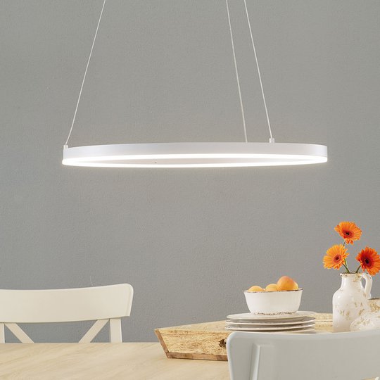 LED-pendellampa Vaasa, dimbar, vit
