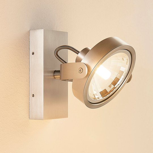 Aluminiumfärgad LED-spotlight Lieven