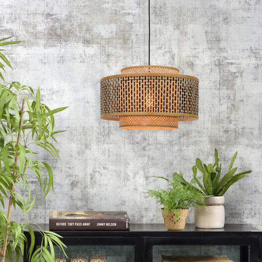 GOOD & MOJO Bhutan hänglampa av bambu Ø 50 cm