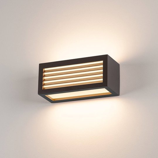 Antracitfärgad utevägglampa Box L E27