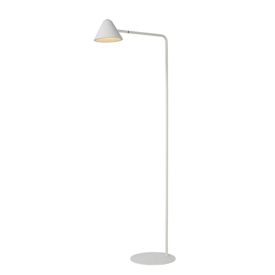 LED-golvlampa Devon av metall, vit