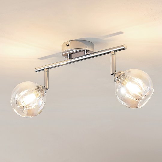 Lindby Pranas LED-takspotlight, 2 lampor