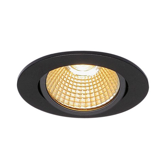 SLV New Tria 68 LED-inbyggnadslampa, rund, svart