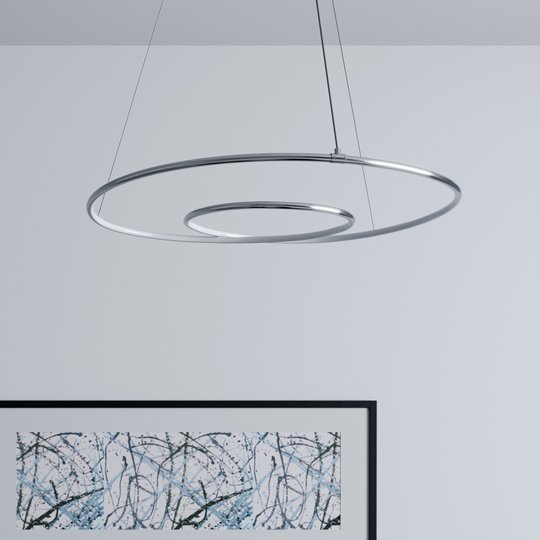 Lindby Lucy LED-hänglampa, 70 cm, krom