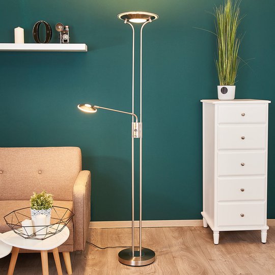 Nickelfärgad LED-uplight Aras