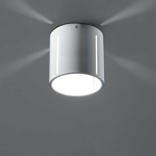 Taklampa Topa som vit cylinder