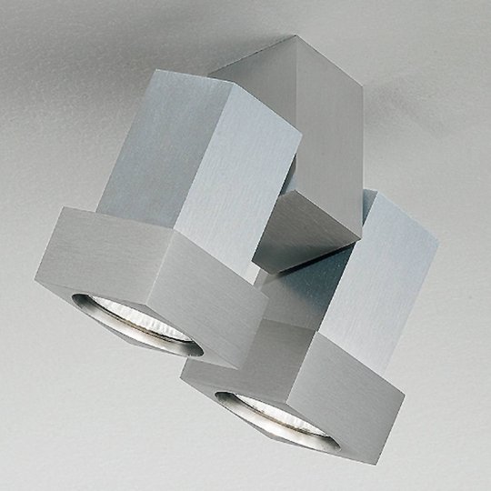 Tak- och väggspot STYLE Q 2 lampor aluminium