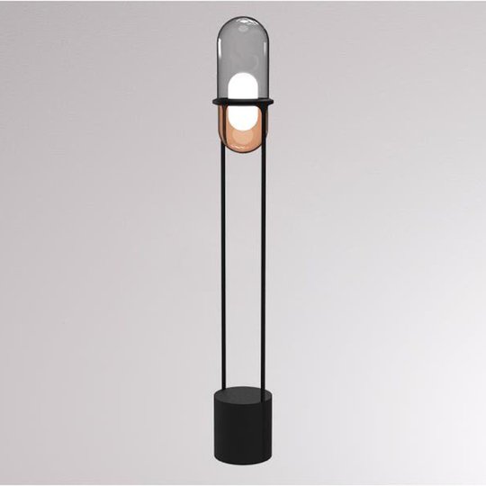 LOUM Pille LED-golvlampa grå/koppar