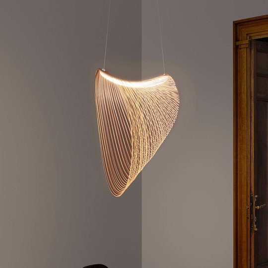 Luceplan Illan LED-trähänglampa dimbar Ø 60 cm