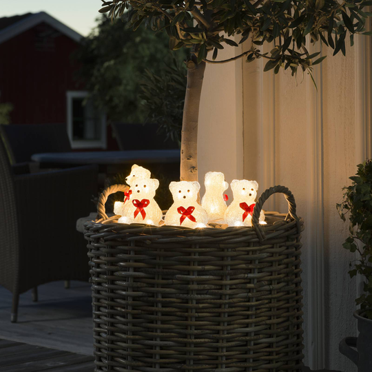LED-lampfigur Björn, 5-pack som kedja