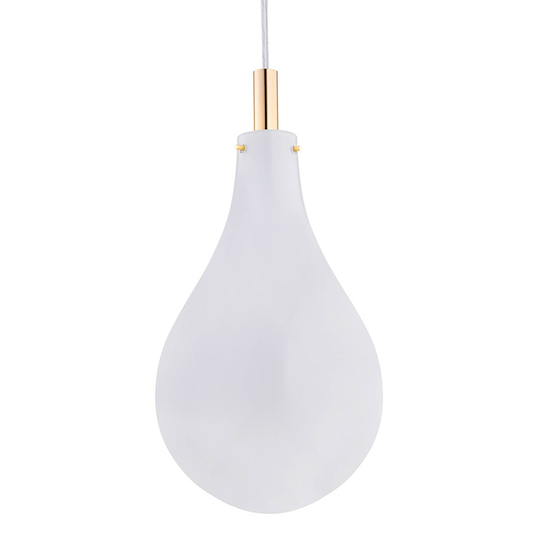 Pendellampa Oaza, 1 lampa vit genomskinlig/mässing