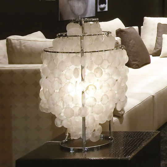 Verpan Fun 2TM - pärlemorbordslampa, krom