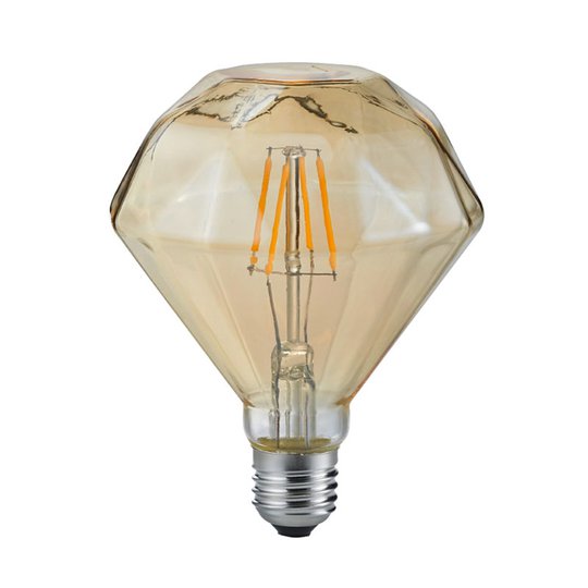 LED-lampa E27 4W 2700K Diamant Filament bärnsten