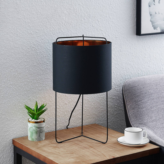 Lindby Kesta bordslampa, svart-guld, 50 cm