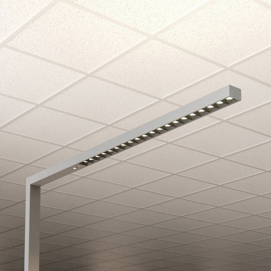 LED-kontorsgolvlampa Laris, silver, 3 000-6 000 K