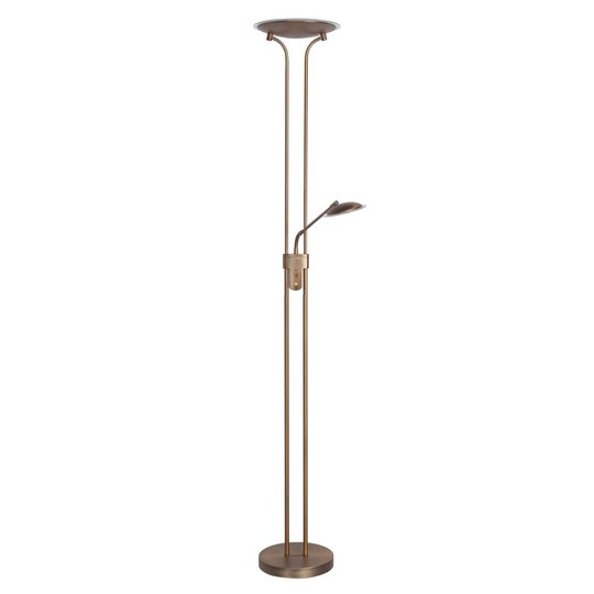 Vacker LED-uplight-golvlampa Lunera med läslampa
