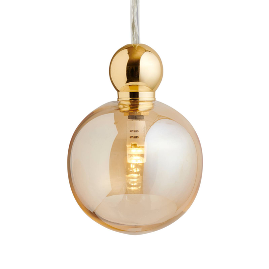 EBB & FLOW Uva M hänglampa boll guld guldrök