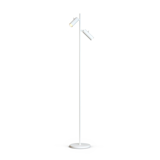 Golvlampa Cato Slim dubbel (Vit)