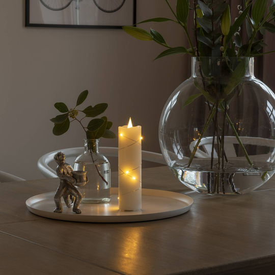 LED-vaxljus creme färgtemperatur bärnsten 17,8 cm