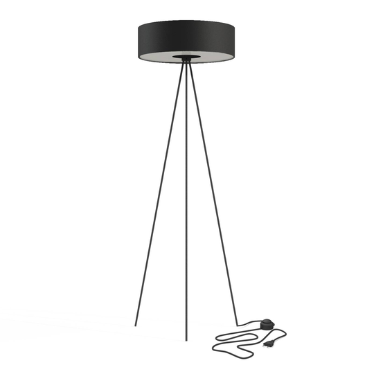 Golvlampa Cadilac III, Ø 50 cm, svart