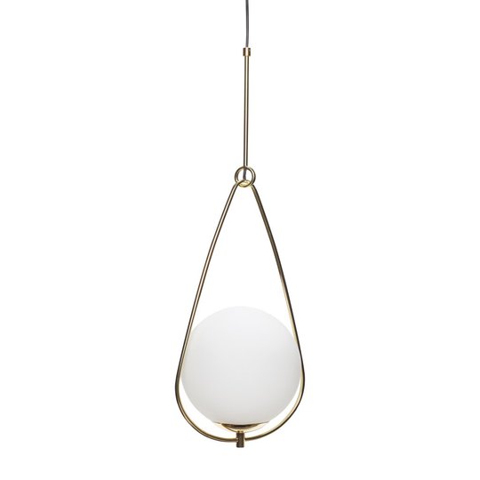 Taklampa vit/guld hängande Hubsch (Mässing/guld)