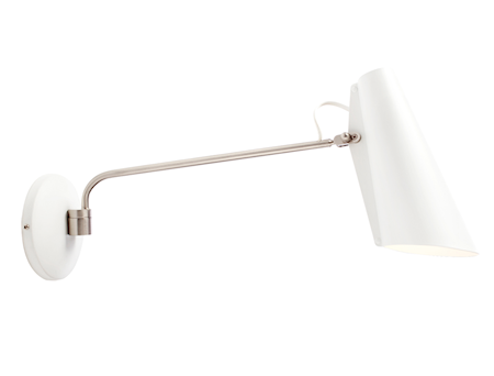 Birdy vägglampa - White/aluminium