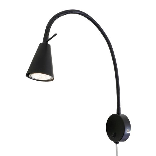 LED-vägglampa 2028 med väggelement, svart