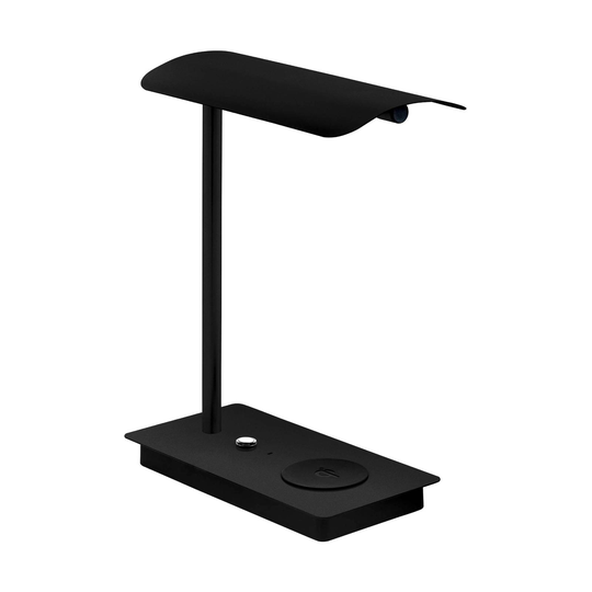 LED-bordslampa Arenaza, dimbar, QI, svart