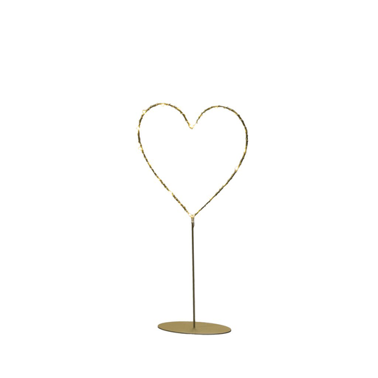 Metallhjärta 40cm LED (Mässing/guld)